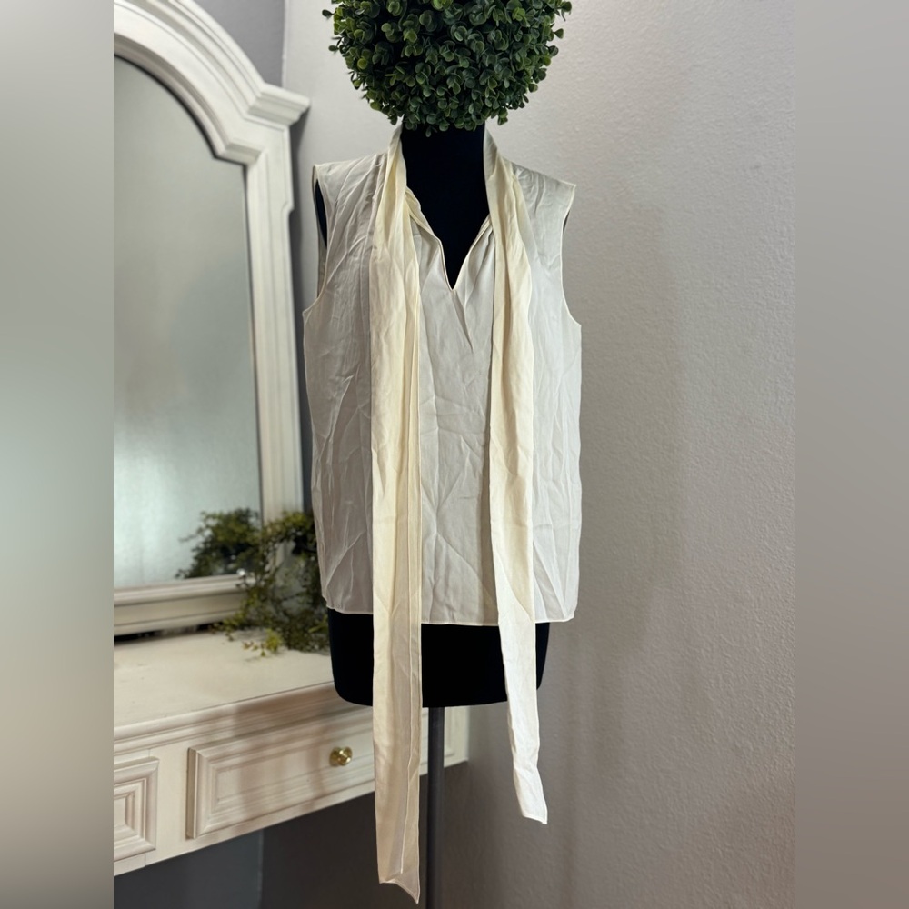 Theory Ivory Silk Blouse